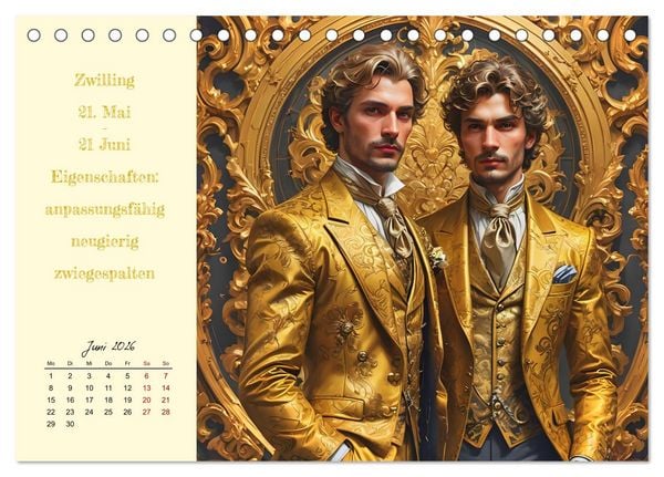 Produktbild: Stellarische M&auml;nnlichkeit (Tischkalender 2026 DIN A5 quer), CALVENDO Monatskalender