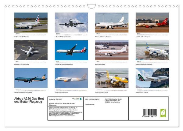Produktbild: Airbus A320 Das Brot und Butter Flugzeug (Wandkalender 2027 DIN A3 quer), CALVENDO Monatskalender