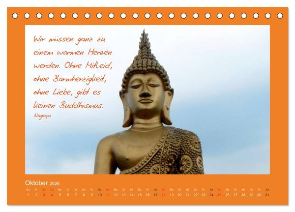 Produktbild: Buddha & Zitate (Tischkalender 2026 DIN A5 quer), CALVENDO Monatskalender