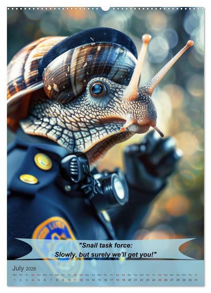 Produktbild: Animalistic and funny police officers (Wall Calendar 2026 DIN A2 portrait), CALVENDO 12 Month Wall Calendar