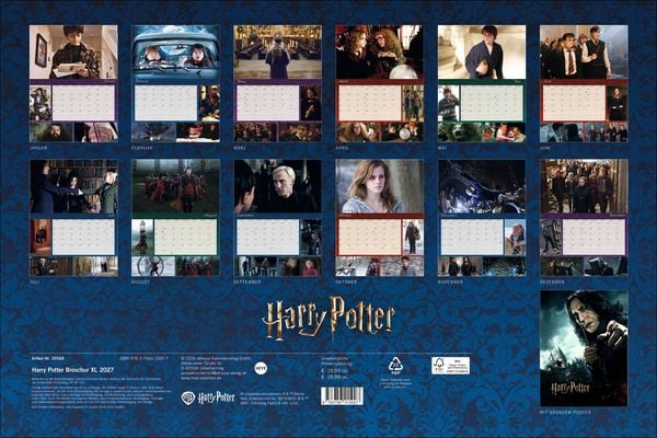 Produktbild: Harry Potter Broschur XL Kalender 2027