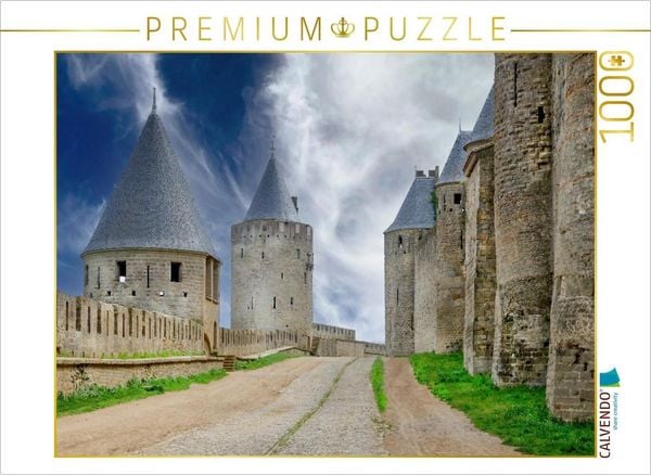 CALVENDO Puzzle Die schöne Festungsstadt Carcasonne mit vielen Sehenswürdigkeiten ist komplett von Wehrmauern umgeben | 1000 Teile Lege-Größe 64x48cm Foto-Puzzle für glückliche Stunden