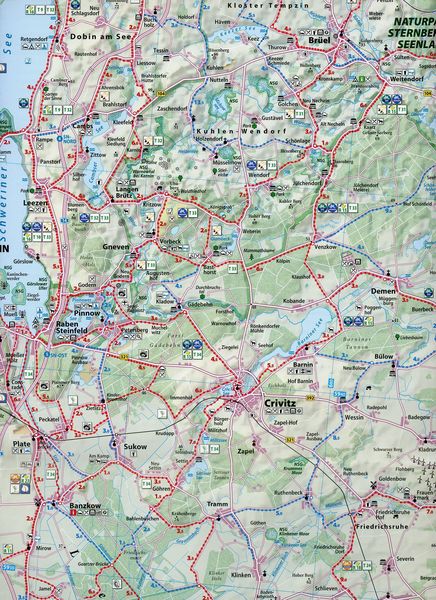 Produktbild: Reise- und Entdeckerkarte Seenland Schwerin, Sternberg, Krakow am See