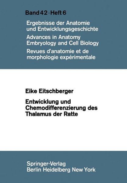 Produktbild: Entwicklung und Chemodifferenzierung des Thalamus der Ratte