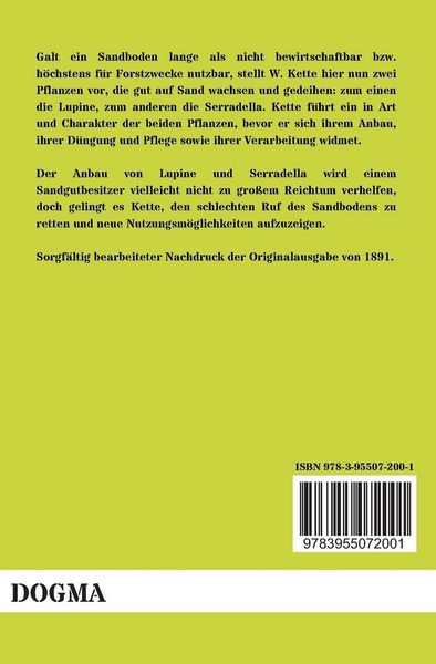 Produktbild: Die Lupine als Feldfrucht/Die Serradella, der Klee des Sandes