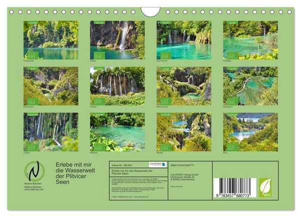 Produktbild: Erlebe mit mir die Wasserwelt der Plitvicer Seen (Wandkalender 2026 DIN A4 quer), CALVENDO Monatskalender