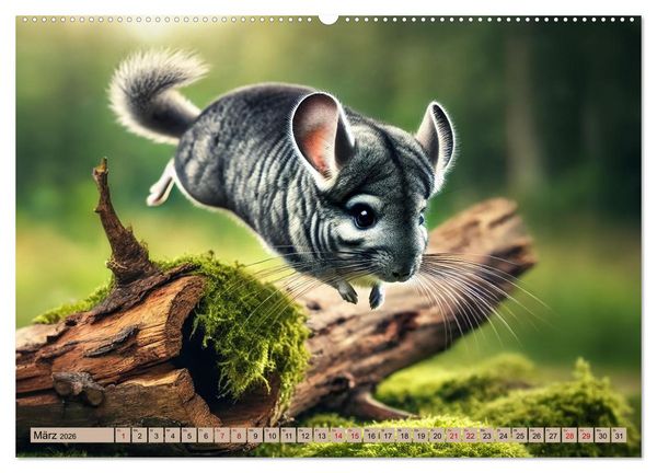 Produktbild: Chinchillas - Meister der Niedlichkeit (Wandkalender 2026 DIN A2 quer), CALVENDO Monatskalender