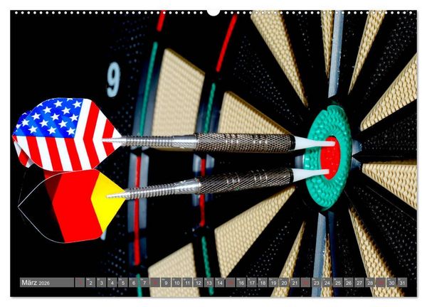 Produktbild: Darts. Konzentration - Sport - Spannung (Wandkalender 2026 DIN A2 quer), CALVENDO Monatskalender