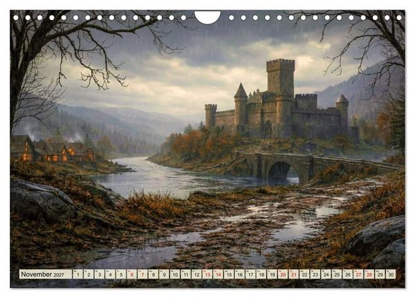 Produktbild: Burgen im Mittelalter (Wandkalender 2027 DIN A4 quer), CALVENDO Monatskalender