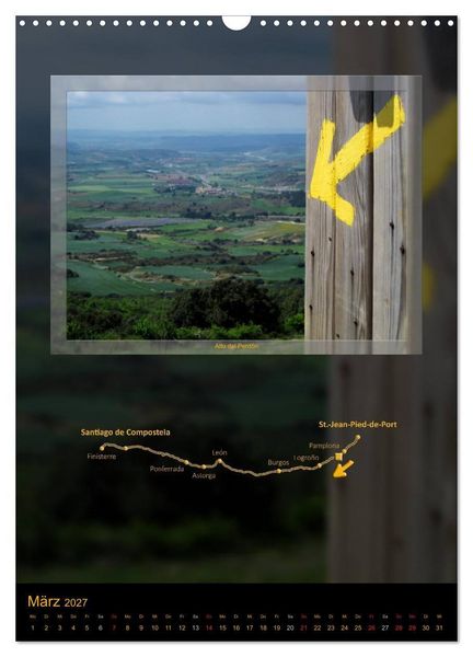 Produktbild: Jakobsweg - Camino Franc&eacute;s (Wandkalender 2027 DIN A3 hoch), CALVENDO Monatskalender