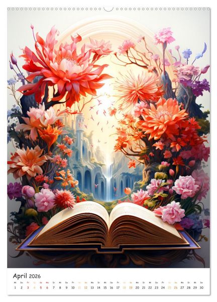 Produktbild: Zauberhafte Seiten - Entdecke die Magie der B&uuml;cher (Wandkalender 2026 DIN A2 hoch), CALVENDO Monatskalender