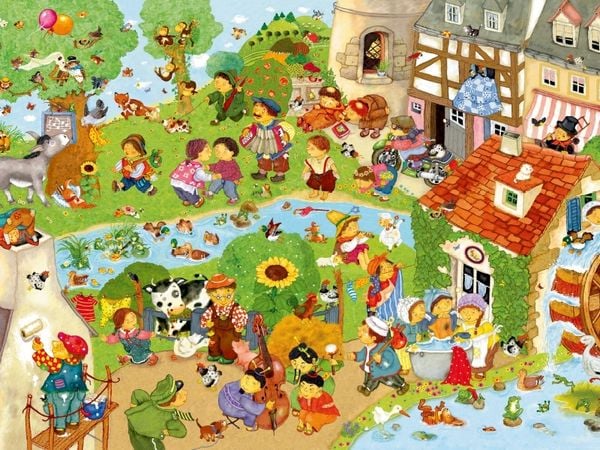 Produktbild: CALVENDO Puzzle Kunterbunte Kinderlieder | 1000 Teile Lege-Gr&ouml;&szlig;e 64x48cm Foto-Puzzle f&uuml;r gl&uuml;ckliche Stunden