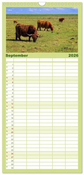 Produktbild: Familienplaner 2026 - Langeoog - Sch&ouml;nste Insel Ostfrieslands mit 5 Spalten (Wandkalender, 21 x 45 cm) CALVENDO