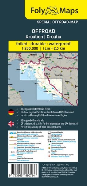 Produktbild: FolyMaps OFFROAD Kroatien 1:250 000