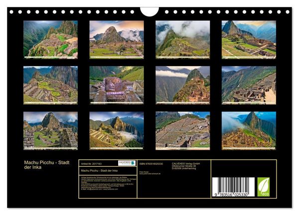 Produktbild: Machu Picchu - Stadt der Inka (Wandkalender 2026 DIN A4 quer), CALVENDO Monatskalender