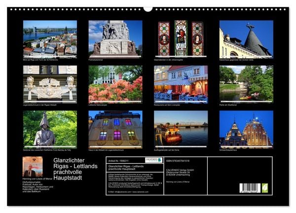 Produktbild: Glanzlichter Rigas - Lettlands prachtvolle Hauptstadt (Wandkalender 2026 DIN A2 quer), CALVENDO Monatskalender