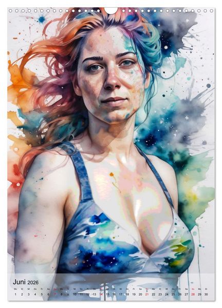 Produktbild: Aquarell-Frauenportr&auml;ts (Wandkalender 2026 DIN A3 hoch), CALVENDO Monatskalender