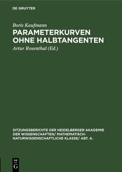 Produktbild: Parameterkurven ohne Halbtangenten