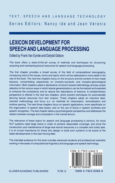 Produktbild: Lexicon Development for Speech and Language Processing