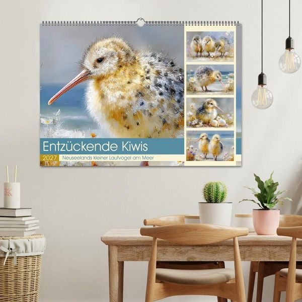 Produktbild: Entz&uuml;ckende Kiwis. Neuseelands kleiner Laufvogel am Meer (Wandkalender 2027 DIN A2 quer), CALVENDO Monatskalender