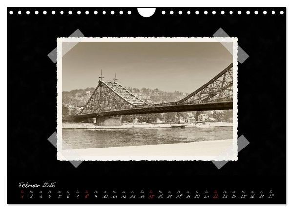 Produktbild: Dresden - Ein Kalender mit Fotografien wie aus einem alten Fotoalbum (Wandkalender 2026 DIN A4 quer), CALVENDO Monatskalender
