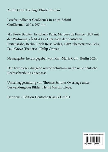 Produktbild: Die enge Pforte (Gro&szlig;druck)