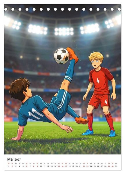 Produktbild: Level Up &ndash; Fu&szlig;ballhelden (Tischkalender 2027 DIN A5 hoch), CALVENDO Monatskalender