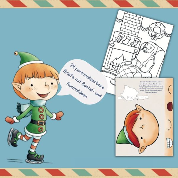 Produktbild: 24 Briefe vom Weihnachtsmann. Adventskalender-Post zum Basteln, Malen und Staunen