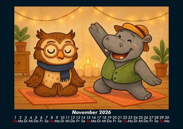 Produktbild: Ollie & Sash - Sportliche Abenteuer 2026 Fotokalender DIN A5