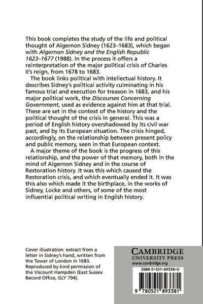 Produktbild: Algernon Sidney and the Restoration Crisis, 1677 1683