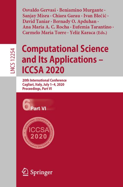 Produktbild: Computational Science and Its Applications &ndash; ICCSA 2020