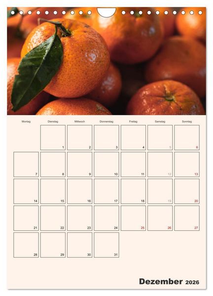 Produktbild: Obst Kalender - GESUND DURCH DAS JAHR (Wandkalender 2026 DIN A4 hoch), CALVENDO Monatskalender