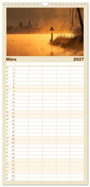Produktbild: Familienplaner 2027 - Zwischen See und Himmel - Waren (M&uuml;ritz) im Wandel der Jahreszeiten mit 5 Spalten (Wandkalender, 21 x 45 cm) CALVENDO
