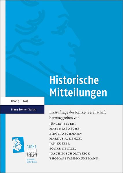 Produktbild: Historische Mitteilungen 31 (2019)