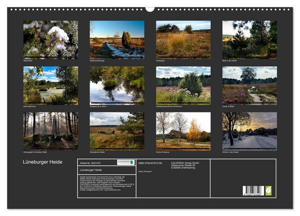 Produktbild: L&uuml;neburger Heide (Wandkalender 2026 DIN A2 quer), CALVENDO Monatskalender