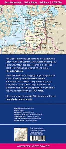 Produktbild: Reise Know-How Landkarte Baltikum | Baltic States (1:600.000): Estland, Lettland, Litauen und Region Kaliningrad