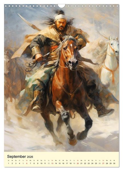 Produktbild: Fantasy-Krieger der Mongolei. Inspiriert von Dschingis Khan (Wandkalender 2026 DIN A3 hoch), CALVENDO Monatskalender