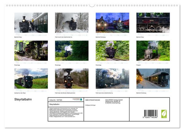 Produktbild: Steyrtalbahn (hochwertiger Premium Wandkalender 2026 DIN A2 quer), Kunstdruck in Hochglanz