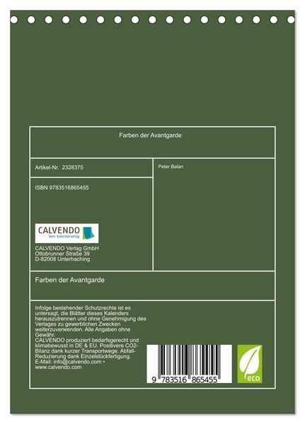 Produktbild: Farben der Avantgarde (Tischkalender 2027 DIN A5 hoch), CALVENDO Monatskalender