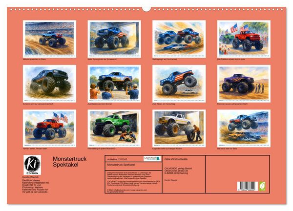 Produktbild: Monstertruck Spektakel (Wandkalender 2026 DIN A2 quer), CALVENDO Monatskalender