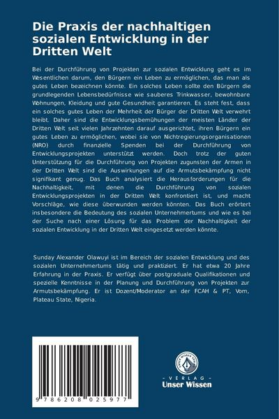 Produktbild: Die Praxis der nachhaltigen sozialen Entwicklung in der Dritten Welt