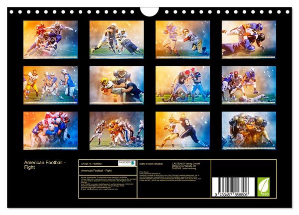 Produktbild: American Football - Fight (Wandkalender 2026 DIN A4 quer), CALVENDO Monatskalender
