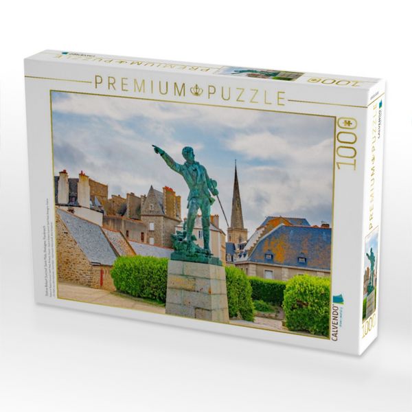 Produktbild: CALVENDO Puzzle Statue Robert Surcouf, Saint Malo, Bretagne, Frankreich | 1000 Teile Lege-Gr&ouml;&szlig;e 64x48cm Foto-Puzzle f&uuml;r gl&uuml;ckliche Stunden
