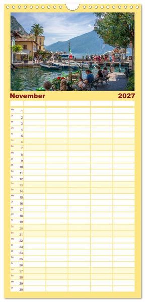 Produktbild: Familienplaner 2027 - Limone sul Garda - Traumhaftes St&auml;dtchen am Gardasee mit 5 Spalten (Wandkalender, 21 x 45 cm) CALVENDO