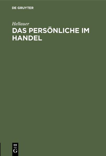 Produktbild: Das Pers&ouml;nliche im Handel
