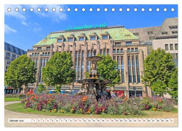 Produktbild: D&uuml;sseldorf Vom Ufer bis zur Skyline (Tischkalender 2026 DIN A5 quer), CALVENDO Monatskalender