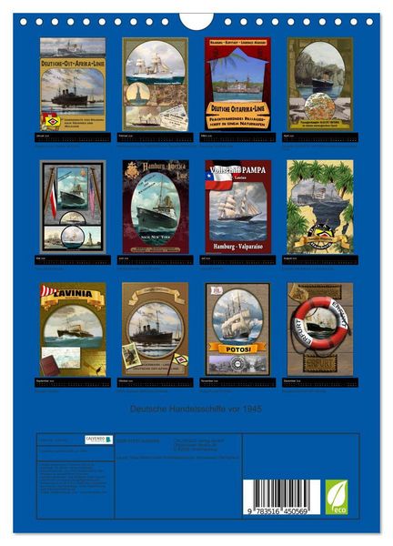 Produktbild: Deutsche Handelsschiffe vor 1945 (Wandkalender 2026 DIN A4 hoch), CALVENDO Monatskalender