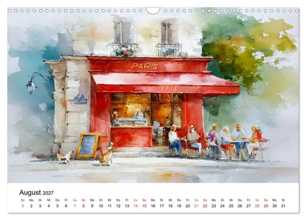 Produktbild: Paris in sanften Farben (Wandkalender 2027 DIN A3 quer), CALVENDO Monatskalender