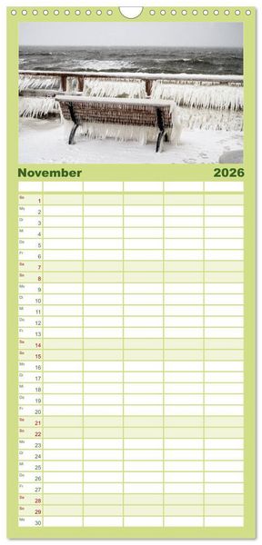 Produktbild: Familienplaner 2026 - Bezauberndes Usedom mit 5 Spalten (Wandkalender, 21 x 45 cm) CALVENDO