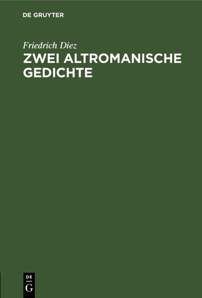 Produktbild: Zwei altromanische Gedichte
